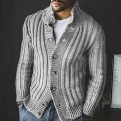 Winter Knit Sweater, Graduation Outfits, Mens Cardigan Sweater, Winter Vest, Knit Men, Summer Concert, Mens Cardigan, Chilly Weather, Men's Knit