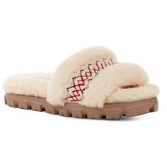 Size: 7 Color: Natural New In Original Box Never Tried On Or Worn Chestnut Uggs, Black Slippers, Sheepskin Slippers, Slide Slippers, Wool Slippers, Braid Designs, Before Midnight, Ugg Slippers, Sheepskin Boots