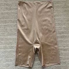 Spanx - New High Waisted Mid- Thigh Shaping Short. Seamless Control For A Smooth Silhouette. 22”L - Soft Nude - Xl- Nwot Short Length Stretch Shapewear For Loungewear, Solid Color Shapewear With Built-in Shorts For Loungewear, Stretch High-cut Leg Shapewear For Loungewear, Fitted Seamless Bottoms Above Knee, Fitted Seamless Above-knee Bottoms, Fitted Smoothing Beige Shorts, Seamless Fitted Bottoms Above Knee, Short Stretch Shapewear For Loungewear, Beige Stretch Shapewear Short