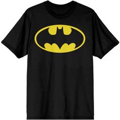 This classic Batman logo tee is perfect for fans of Tim Burton's Batman films. This fun t-shirt showcases a simple but bright yellow and black Batman logo on the front. This comfy shirt is made of high-quality, premium cotton material, and is professionally printed to ensure long-lasting color and print quality. It can be machine washed in cold water with like colors, and tumble dried on low for easy and convenient care. The Yellow Batman Logo Men's Black T-shirt is an officially licensed produc Tim Burton Batman, Mens Winter Scarf, Batman Film, Joker T Shirt, Black Batman, Batman Shirt, Superman Logo, Batman T Shirt, Batman Logo