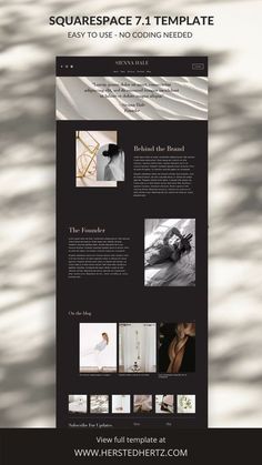 a black and white website design for a jewelry store with lots of images on it