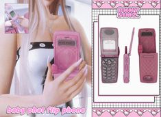 a woman holding a pink cell phone in her hand