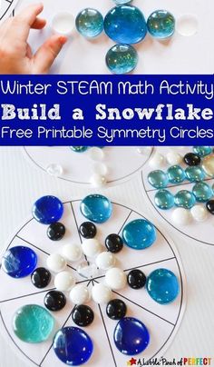 Snowflakes come in amazing shapes and patterns and because they are created by frozen water molucules, all snowflakes are symmetrical–so cool right!?! After we first learned about symmetry with pattern blocks I knew we would need to reinvent the idea once winter came along for an easy hands-on-math activity with a science twist.  I am sure […] Circle Math Activities, Build A Snowflake, Snowflake Symmetry, Symmetry Math, Winter Stem, Symmetry Activities, Letter Learning, Steam Activity