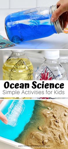 an ocean science experiment for kids with water and sand