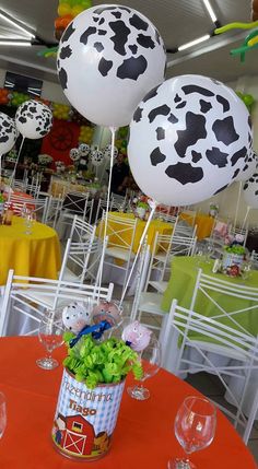 some balloons that are sitting on top of a table