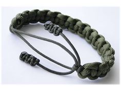 an army green and black rope bracelet