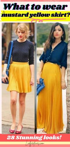 Mustard Maxi Skirt Outfit, Mustard Yellow Pleated Skirt Outfit, Shoes For Mustard Color Dress, Mustard Skirt Outfit Fall, Mustard Yellow Skirt Outfit, Yellow Mustard Outfit, Maxi Skirt Outfit Fall Winter, Yellow Skirt Fall, Yellow Midi Skirt Outfit