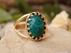 Green gemstone ring, Israeli rings, Spiritual stone, Eilat stone ring, Unique stone ring, Mineral ring,Gold gem ring, Jewish ring, Gift idea The Eilat stone is also known as the King Solomon Stone. Eilat stone is a combination of other known copper minerals including chrysocolla, azurite, malachite, turquoise. Rebeka Jewelry is a brand of Jewelry designs with high quality materials. Each one of jewels is made out of a thinking process, taking into account each detail to the last. In each one of Rings Spiritual, Eilat Stone, Stone Ring Design, Unique Gold Rings, Indian Rings, Big Stone Ring, Eilat, Green Gemstone Ring, Green Stone Rings