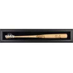 a wooden baseball bat in a black case