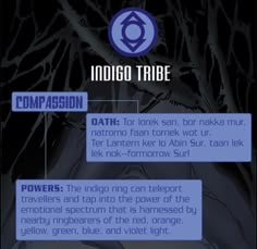 the info sheet for indigo tribe