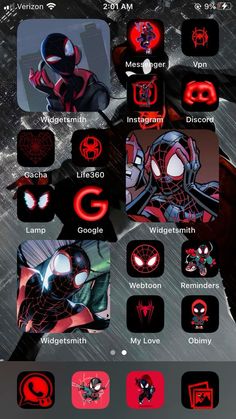 spiderman theme for the iphone is shown in this screenshote screen shot, which shows