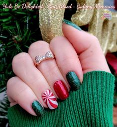 Christmas Color Street Nails, Candy Cane Crush Color Street Combo, Color Street Christmas Combos 2023, Color Street Christmas Nails, Color Street Christmas 2023, Color Street Christmas Mani, Mistletoe Magic Color Street, Colorstreet Christmas Combos, Christmas Gel Nail Ideas