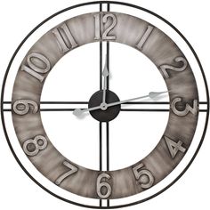 a large metal clock with numbers on it