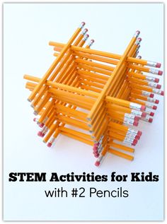 STEM Activities for Kids with #2 Pencils - There are so many engineering and math activities you can do with pencils. Stem Bins, Stem Activities For Kids, Kindergarten Stem, Stem Engineering, Steam Ideas, Stem Elementary, Preschool Stem, Teaching Stem, Stem Lesson