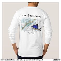 Custom Boat Name with Chart and Sailfish T-shirts Hog Fish, Dive Flag, Boat Name, Name Shirts, Nautical Gifts, Unique Shirt, Text Style