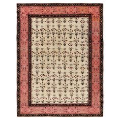 Originating in India circa 1910-1920, this 11x14 Antique Agra Rug is hand-knotted in wool and marks a rare and exciting new addition to our repertoire of coveted antique pieces. On the Design: Keen eyes will notice a salmon border that encloses a cream field bestowed with an all-over floral pattern arranged geometrically. Radiating with a traditional sensibility influenced by both Persian and Mughal design elements, this antique Agra rug has aged beautifully and offers a window into the royal ae Royal Aesthetics, Mughal Design, Floral Pattern Rug, Cream Tones, Square Rug, Indian Rugs, Aging Beautifully, Agra, Rugs And Carpet