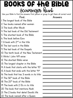 the book of the bible printable worksheet