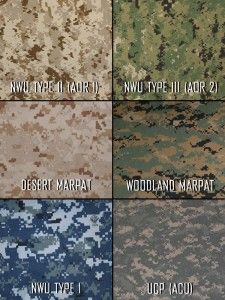 the different colors of camouflage fabric are shown