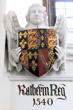 the coat of arms and shield are on display