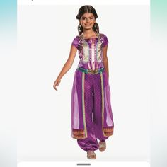 Disney Princess Jasmine Aladdin Girl’s Costume Outfit New With Tags Size Medium 7-8 Disney Princess Dresses For Kids, Princess Dresses For Kids, Aladdin Princess Jasmine, Aladdin Live, Aladdin Costume, Princess Jasmine Costume, Unicorn Halloween Costume, Aladdin Princess, Disney Princess Costumes