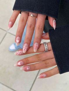 Colorful Nails, Blush Nails, Girls Nails, Heart Nails, Pretty Acrylic Nails, Nail Arts