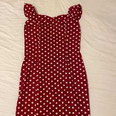 Midi Dress , Very Stretchy Material New Without Tags / Nwot Size Medium Bundle Other Items In My Closet And Save! :) Polka Dot Midi Dress, Red Polka Dot, Stretchy Material, Lady In Red, Red White, Polka Dot, Colorful Dresses, Red And White, Polka Dots