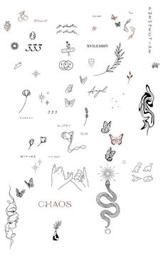 an image of various tattoos on a white background