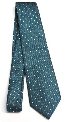 This tie is made of 100% silk, 3.50 wide at its widest point and 58 long - standard length and width. Hand rolled and sewn by hand. Polka Dot Standard Tie For Business, Polka Dot Ties For Black Tie Events, Polka Dot Ties For Black Tie Occasions, Polka Dot Standard Tie For Formal Occasions, Formal Polka Dot Standard Tie, Knot Ideas, Peacock Teal, Wedding Colors Blue, Mens Tie