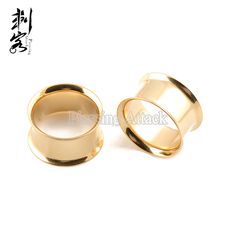 Gold Anodzied Double Flared Plug Cheap Ear Tunnel 2.5mm-16mm Lot of 40pcs Body Jewelry Gauge Flesh Cheap Gold Pierced Plug Earrings, Cheap Gold Plug Earrings, Flesh Tunnel, Ear Tunnels, Body Jewelry, Better Living, Gold