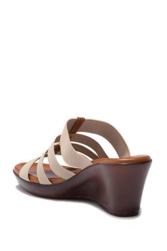 A lightweight heel helps you walk in style with this on-trend wedge sandal.Sizing: True to size. M=standard width. Open toe. Fabric upper. 4-band vamp straps. Slip-on style. Lightly padded footbed. Lightweight wedge heel. Approx. 2.25" heel, 0.75" platform. Made in Italy Nordstrom Store, Wedge Sandal, Sandal Women, Wedge Heels, Wedge Sandals, Walk In, Nordstrom Rack, Open Toe, Wedges