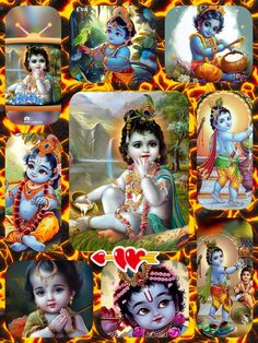 many different pictures of hindu deities and their avatars in the form of an image