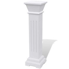 a tall white pedestal with a clock on it's top and bottom part in the shape of a column