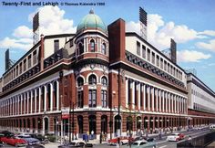 an artist's rendering of a building with cars parked on the street in front