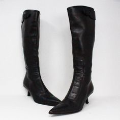 Gucci #40013 Black Leather Kitten Heel Boots (Us 7.5 Eu 37.5) -Size: Us 7.5 Eu 37.5 -Length: 9” -Insole Width: 2” -Heel Height: 3” *Authentic. Pre-Owned. Please Check All Pictures, Some Items May, Or May Not, Have Signs Of Wear. --Thanks A Lot For Tagging And Sharing With Friends Who Would Love Our Items! -Hello Luxury Lovers, We Are All Your Bliss Luxury Consignment. Trusted Since 2013. 100% Authentic Or Money Back Guaranteed. Sold Thousands Of Items On Our Website, Our Boutique In Tx. And On This App. Received Positive Testimonials From Our Satisfied Shoppers. 100% What You See Is What You Will Get. Certificate Of Authenticity From Our Store Included. Leather Boots With Pointed Toe For Formal Wear, Formal Leather Boots With Pointed Toe, Gucci Designer Leather Boots, Designer Gucci Leather Boots, Gucci Pointed Toe Leather Boots, Gucci Leather Boots With Pointed Toe, Gucci High Heel Boots For Formal Occasions, Gucci Round Toe Boots For Office, Gucci High-heeled Boots For Formal Occasions