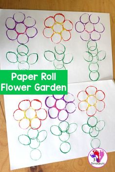 paper roll flower garden craft for kids