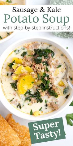 sausage and kale potato soup with step by step instructions