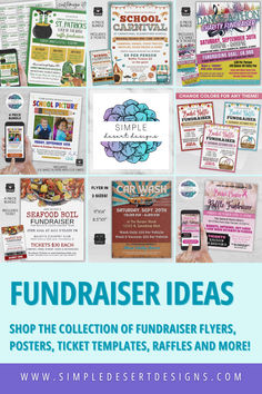 the flyer for fundraisers is shown here