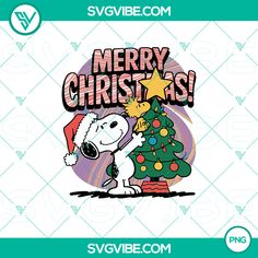 a snoopy christmas tree with a star on it and the words merry christmas written in red