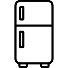 a black and white line drawing of a refrigerator with the door ajar on it