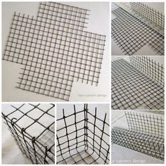 four different views of wire mesh panels and how to make them look like they are made from