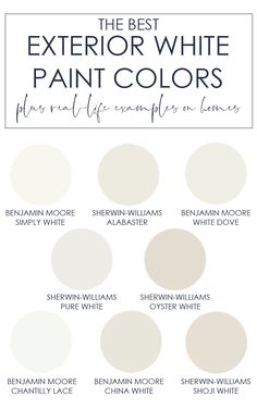 the best white paint colors for walls and floors with text overlay that reads, the best