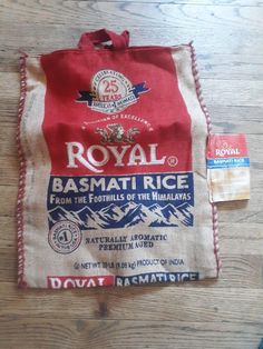 royal basmati rice from the foothills of the himalayans on a wooden table