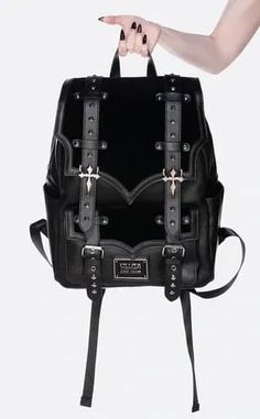 Goth Backpack, Gothic Backpacks, Creature Of The Night, Aesthetic Backpack, Creatures Of The Night, Emo Outfits, Estilo Punk, Goth Outfits