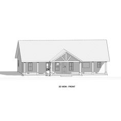 the front view of a house plan