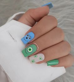 Quick Nail Art, Cow Nails, Anime Nails, Minimal Nails, Short Square Acrylic Nails, Disney Nails, Trendy Nail Design, Nails Desing, Xmas Nails