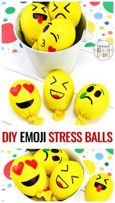 Emoji Stress Balls - How to Make a Stress Ball for Kids and Adults - Natural Beach Living Diy Stressball, Feelings Activities, Emotions Activities, Keeping Kids Busy, Craft Projects For Kids, Adult Crafts, Fun Craft, Beach Living