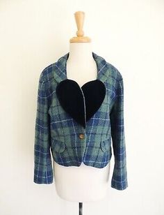 ad eBay - VIVIENNE WESTWOOD 1991 DRESSING UP  - Douglas tartan color tweed Love Jacket orb - Buy Now, click the link (eBay) Casual Plaid Fitted Tweed Jacket, Douglas Tartan, Vests Women, Women Coats, Dressing Up, Accessories Clothing, Jacket Design, Vivienne Westwood, Clothing Women