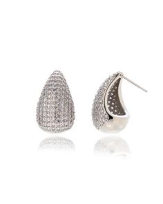 Chunky hollow push back curved bean-shaped pave earrings Sold as a pair for pierced ears Earrings are 25mm x 14mm Earrings are 9.8mm tall Earring weighs 5 grams per stud Earrings come with a push back Made from Brass with CZ Stones Plated Gold or Silver Posts are made from surgical steel so they are very hypo-allergenic for sensitive ears Earrings are 100% nickel-free and cadmium-free 1 year warranty Packaged in Luv Aj branded gift boxes Formal Pear-shaped Earrings With Pave Setting, Silver Drop Earrings With Pave Setting, Pave Setting Drop Earrings, Glamorous Silver Earrings With Pave Setting, Pear-shaped Gia Certified White Gold Earrings, Gia Certified Pear-shaped White Gold Earrings, Gia Certified Pear-shaped Sterling Silver Earrings, Sensitive Ears Earrings, Personalised Jewellery Necklaces