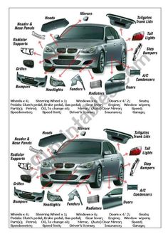 an image of car parts labeled in english