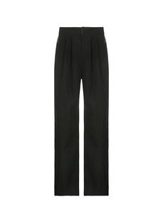 Side Striped Black Straight Leg Pants Black Wide Leg Cotton Dress Pants, Black Cotton Wide-leg Dress Pants, Black High-waisted Parachute Pants For Night Out, Chic Black Straight Parachute Pants, Chic Straight Leg Parachute Pants With Belt Loops, Chic Black Straight Leg Work Pants, Wide-leg Pants With Belt Loops For Night Out, Black High-waisted Work Pants, Wide-leg Bottoms With Belt Loops For Night Out